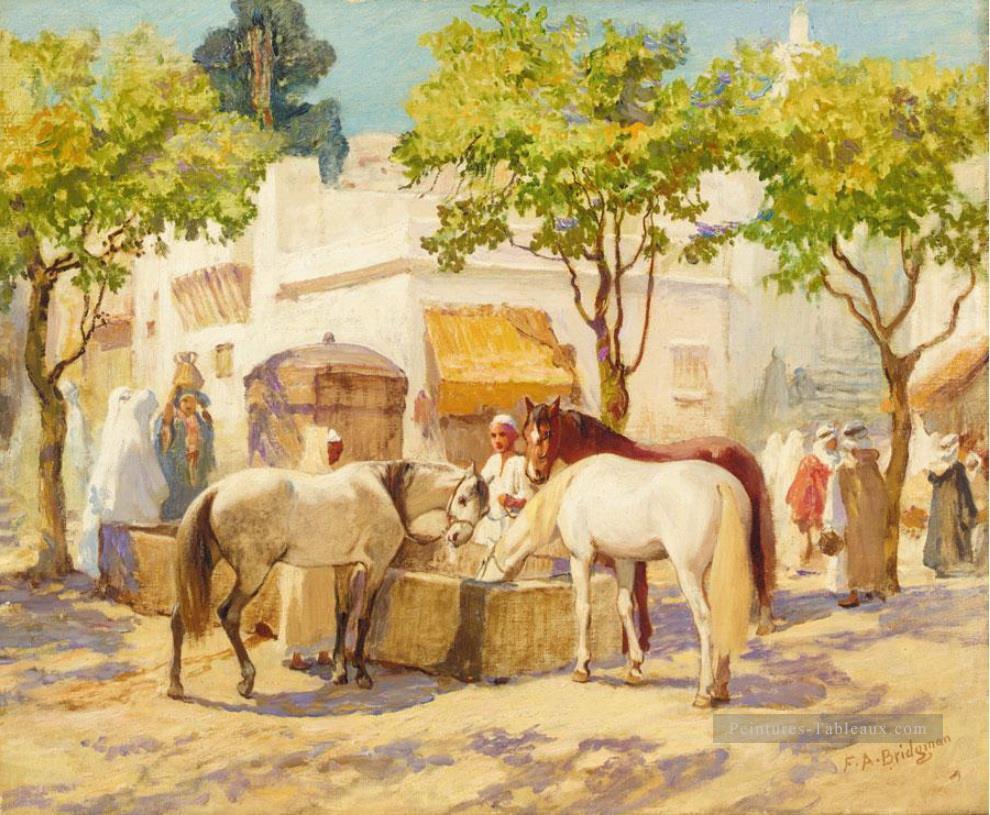 À LA FONTAINE DES ALGUES Frederick Arthur Bridgman Arab Peintures à l'huile